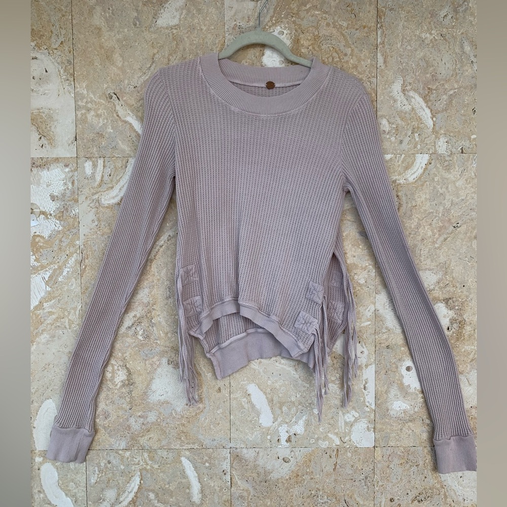 Free People Women's Ribbed Knit Sweater - Lavender
